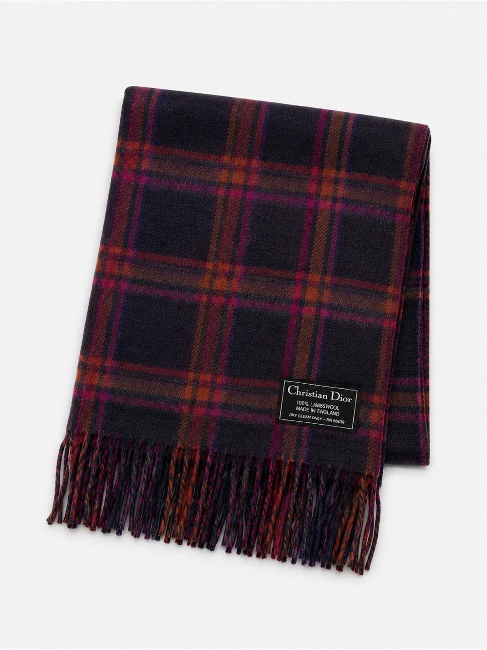 Dior lambswool plaid scarf